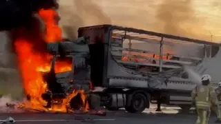 TEM Otoyolu'nda Seyir Halindeki TIR Alev Aldı