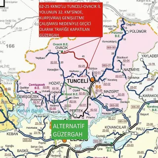 Tunceli-Ovacık Yolunda Kontrollü Patlatma Yapılacak: 2-3 Günlük Kapanma Öngörülüyor