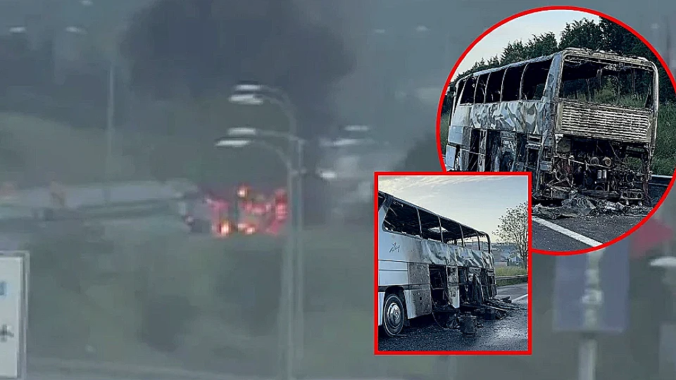 Tuzla TEM Otoyolu'nda Tur Otobüsünde Yangın: 43 Yolcu Kurtarıldı